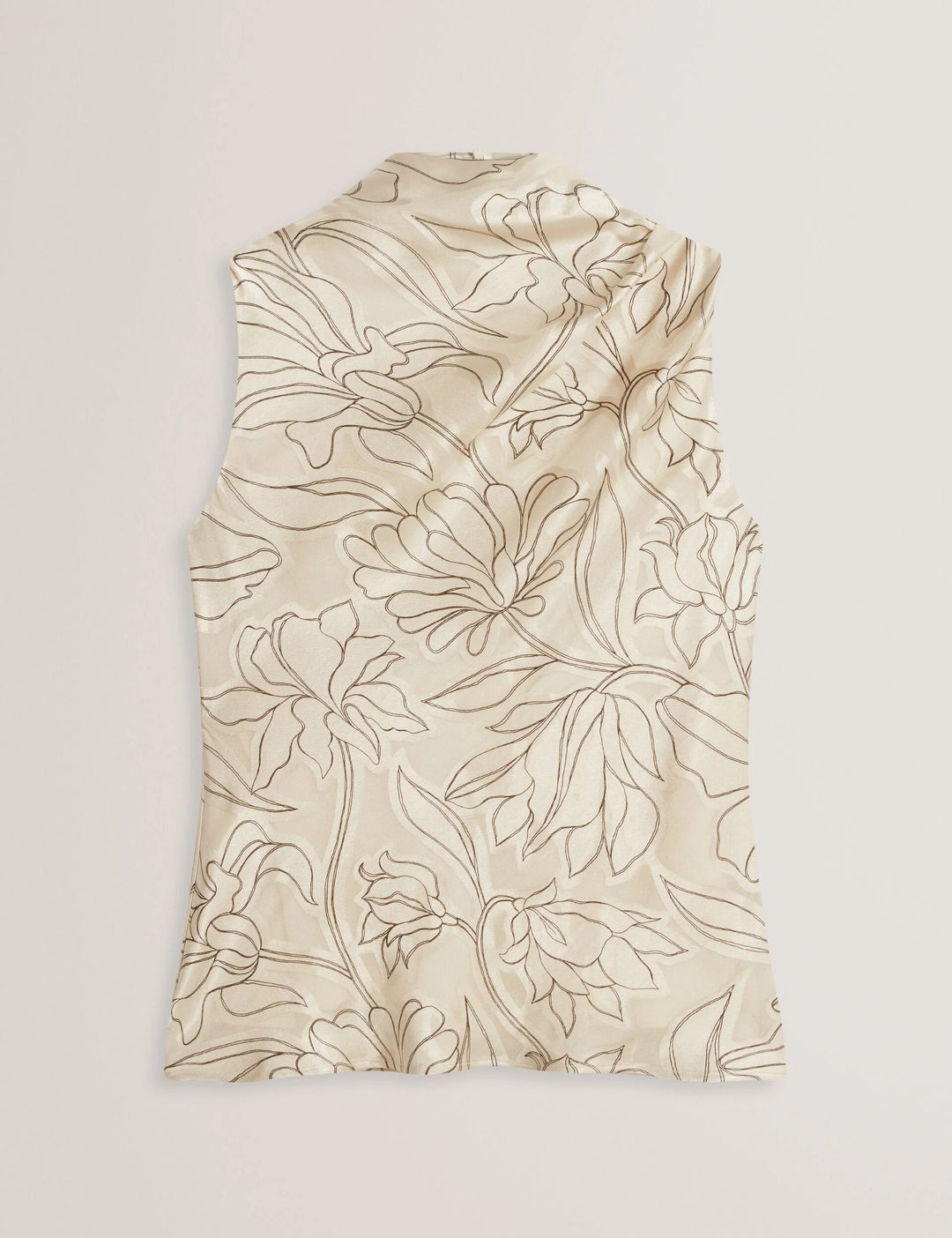 Ted Baker Coiraa Satin-Top mit Floral Burnout und Wasserfallausschnitt | Elfenbein – alternative Ansicht 5
