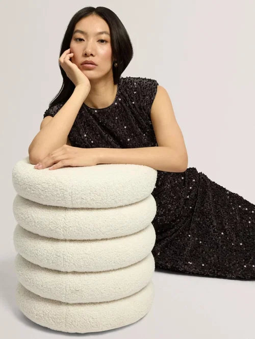 Ted Baker Vielie Velvet-Sequin-Top mit Strukturierten Schultern | Dunkelgrau – alternative Ansicht 4