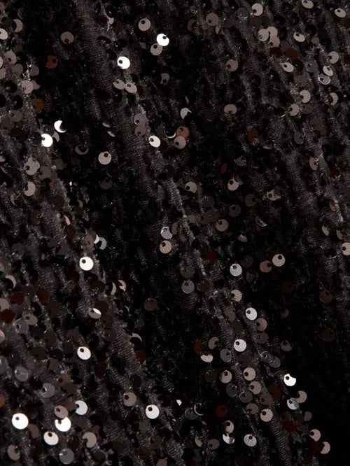 Ted Baker Vielie Velvet-Sequin-Top mit Strukturierten Schultern | Dunkelgrau – alternative Ansicht 7