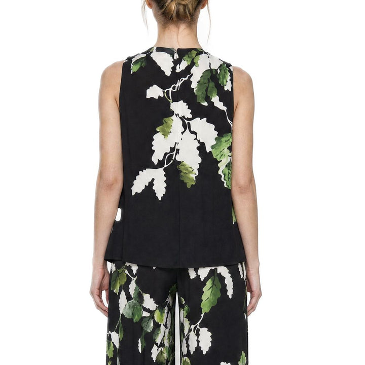 Ted Baker Molliia Top Stampato con Dettaglio Drappeggiato | Nero – vista alternativa 2
