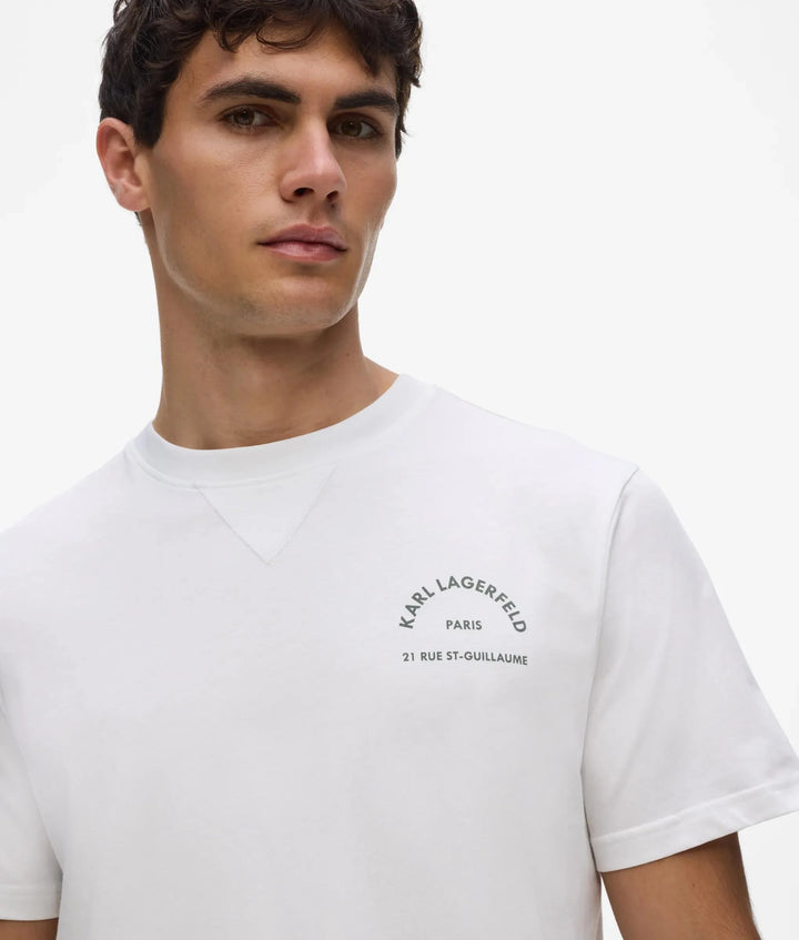 Karl Lagerfeld 男士 Rue St-Guillaume Loungewear T恤，白色 – 其他视图 2