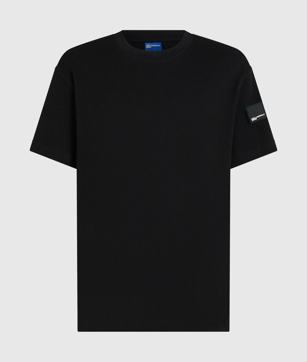 Karl Lagerfeld ανδρικό Waffle Box Logo T-shirt Κανονική Γραμμή σε Μαύρο – εναλλακτική όψη 3