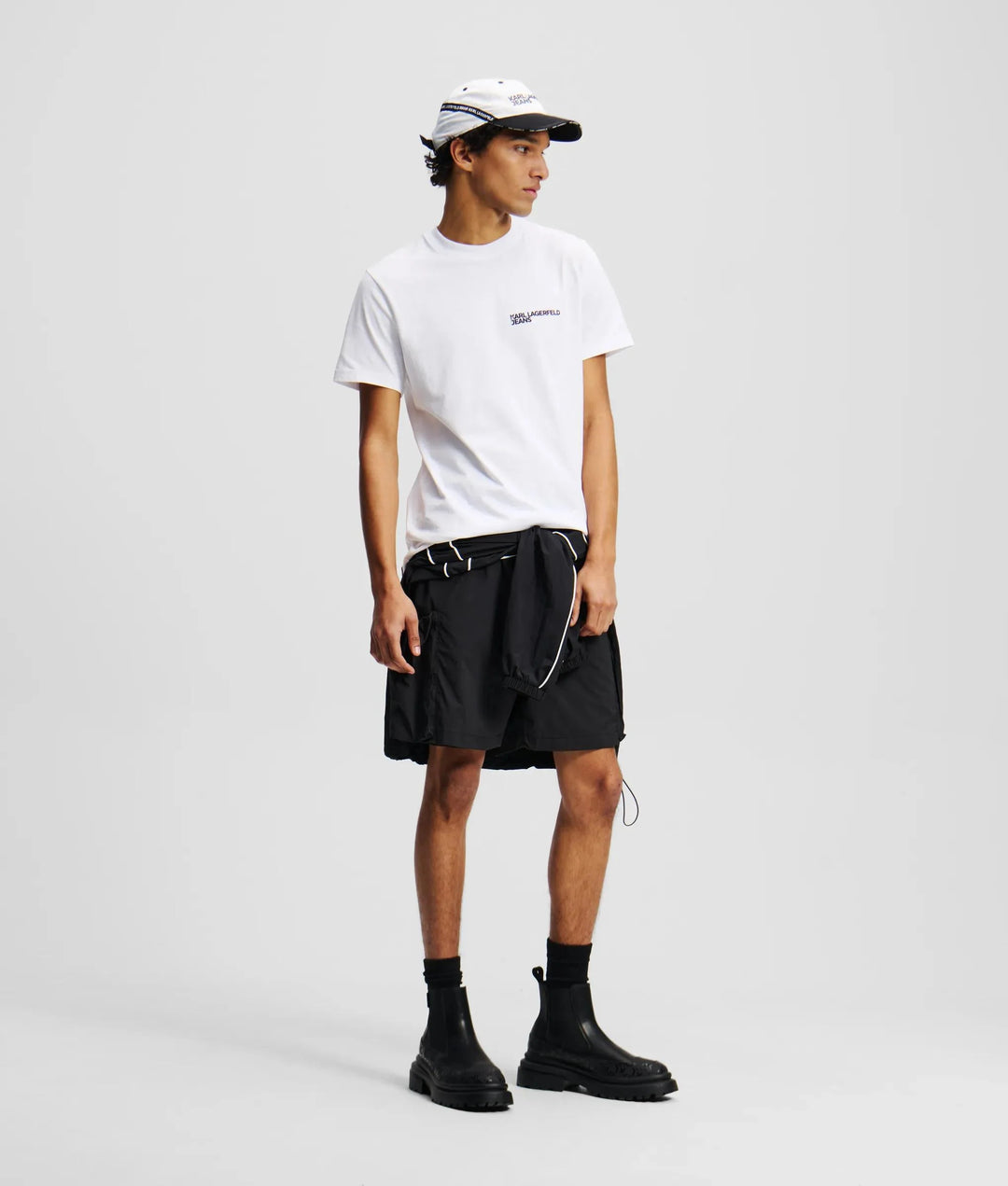Karl Lagerfeld Small Logo T-shirt in Slim Fit, White - alternate view 3
