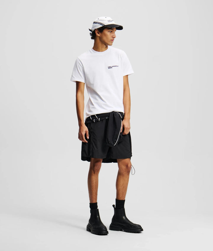Karl Lagerfeld Small Logo T-shirt in Slim Fit, White - alternate view 3