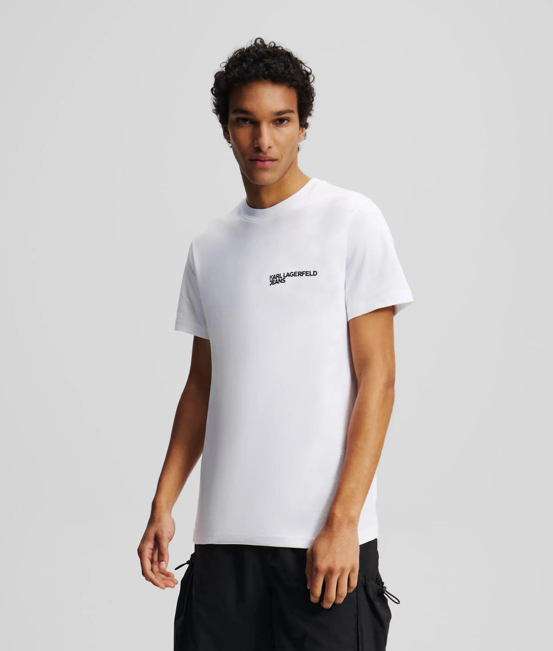 Karl Lagerfeld T-shirt Small Logo Slim Fit, Blanc - vue de face