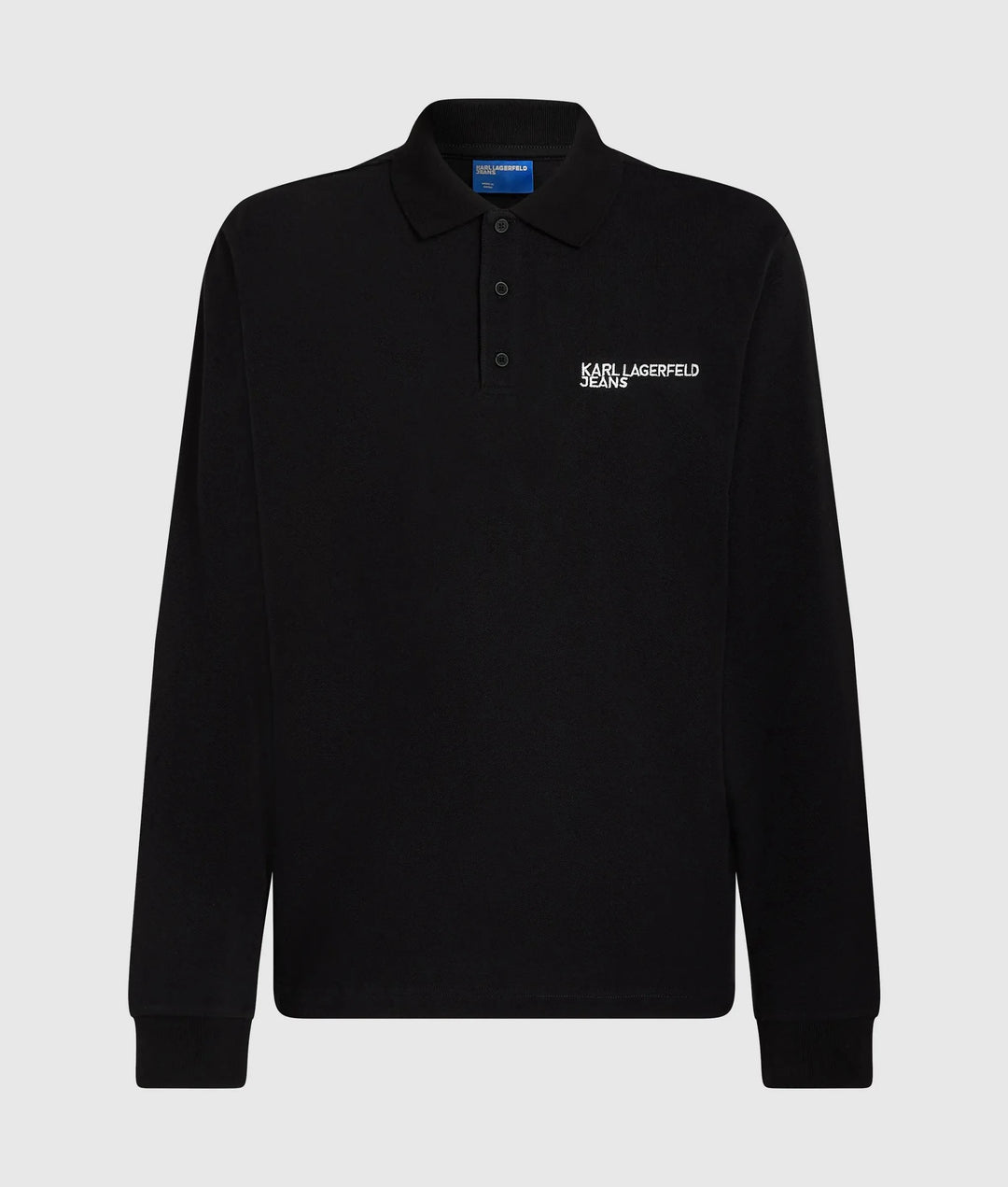 Karl Lagerfeld Polo Piqué Manga Larga Regular Fit, Negro - vista alternativa 3