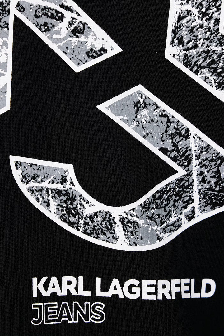 Karl Lagerfeld Monogram Logo Relaxed Fit 卫衣, 黑色 - 其他视图 3