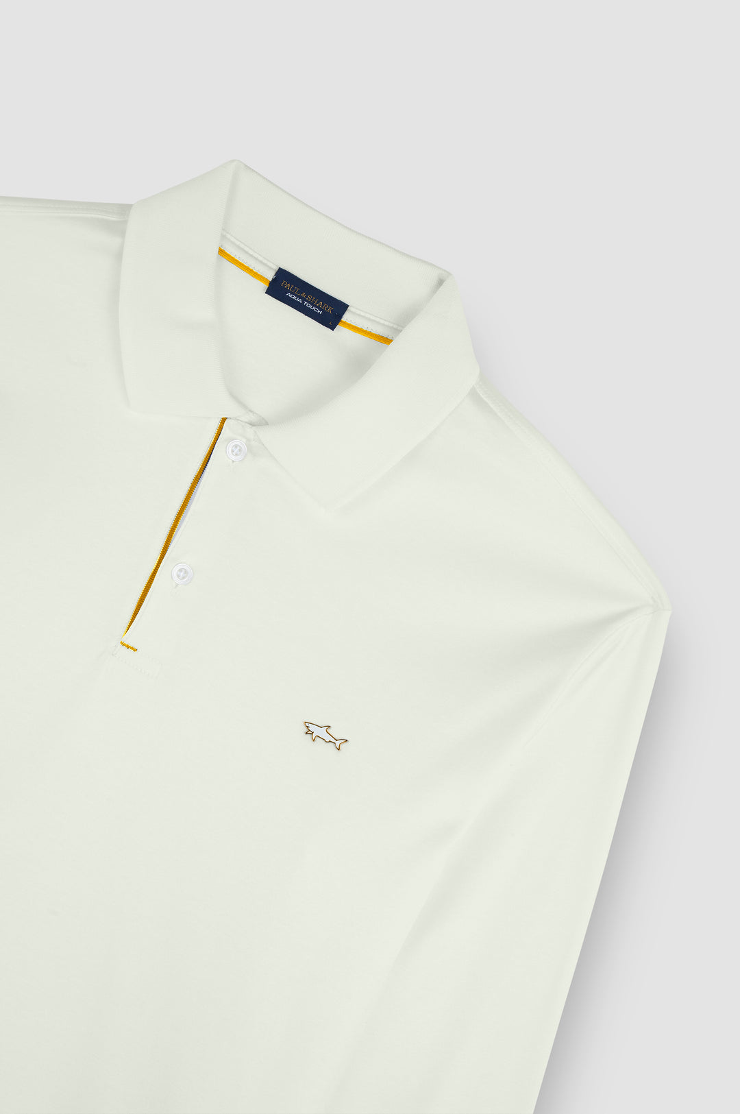 Paul &amp; Shark Aqua Touch Langarm-Polo: Creme – Detailansicht