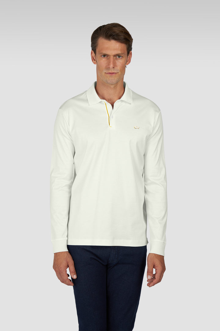Paul &amp; Shark Aqua Touch Langarm-Polo: Creme