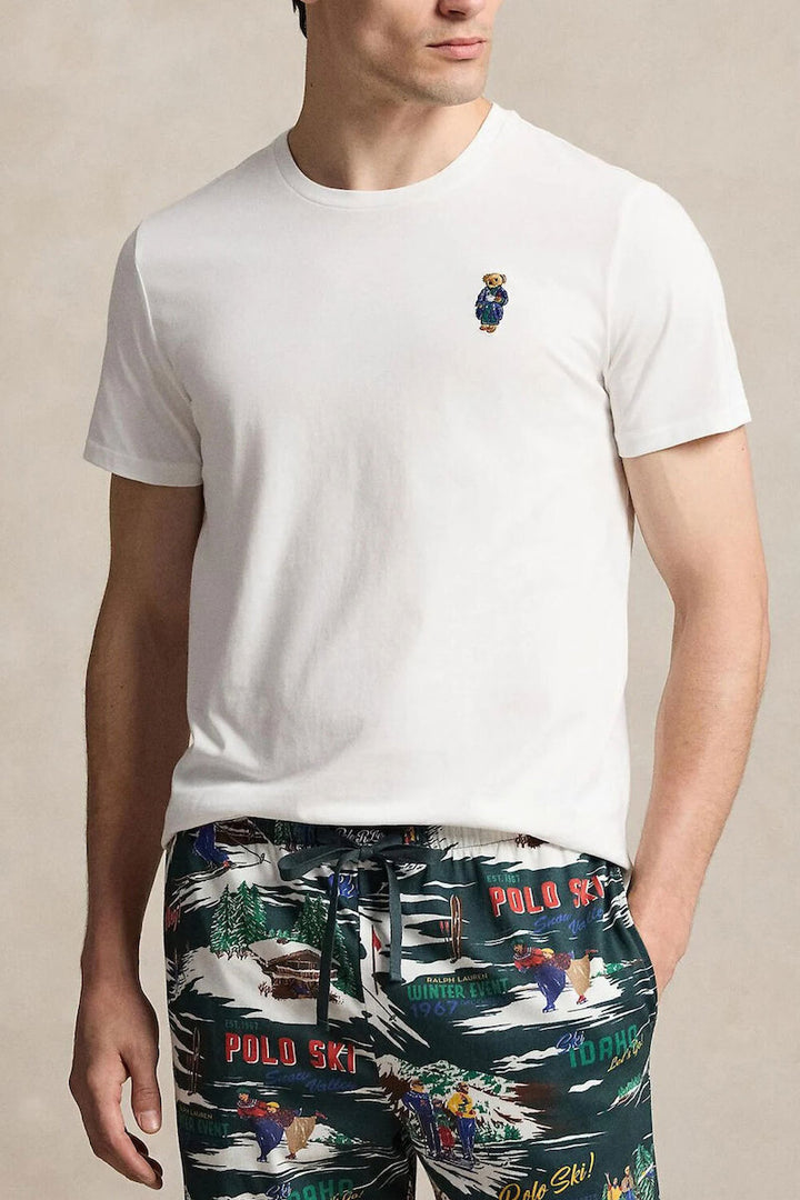 Ralph Lauren camiseta hombre Polo Bear bordada Regular Fit en Blanco