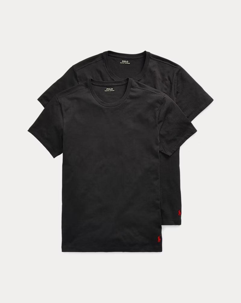 Ralph Lauren lot de 2 maillots de corps homme col rond en Noir – vue lifestyle