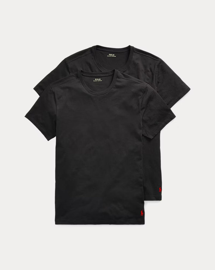 Ralph Lauren lot de 2 maillots de corps homme col rond en Noir – vue lifestyle