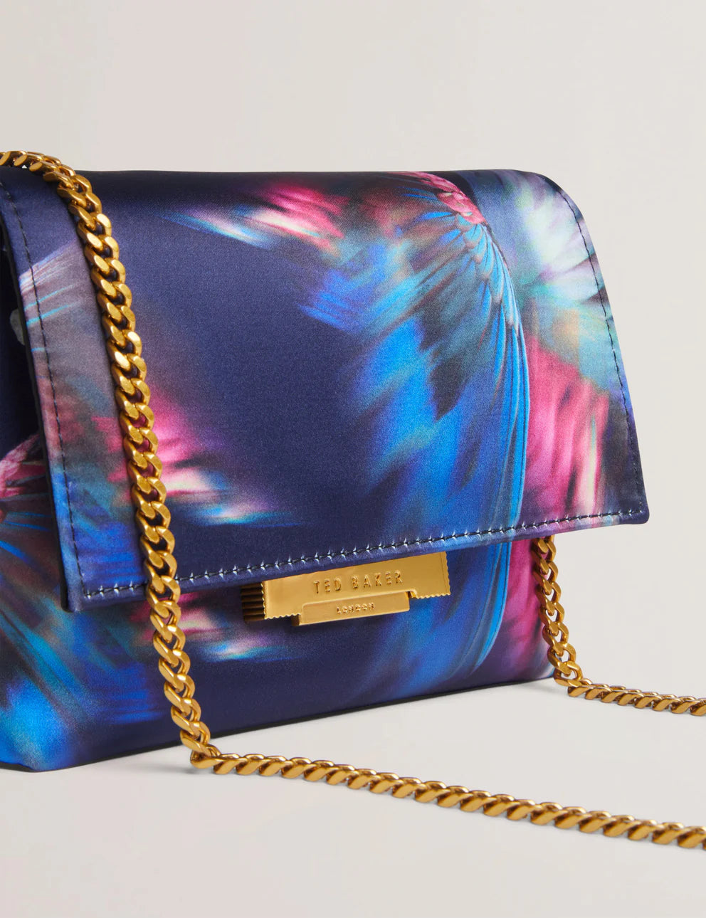 Ted Baker Libbea Feather Print Crossbody Evening Bag | Navy