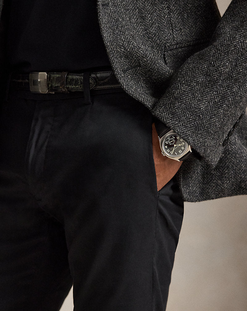 Ralph Lauren Greenwich Slim Fit 弹力棉斜纹长裤 — Polo Black, 视图 1
