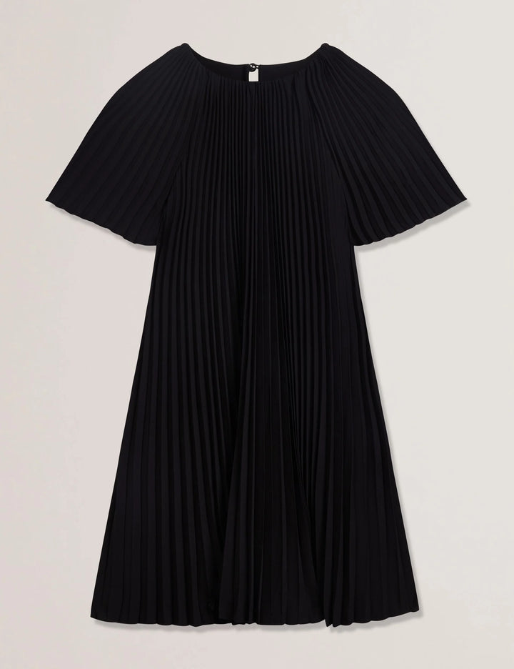Ted Baker Convala Short Sleeve Pleated Mini Dress | Black