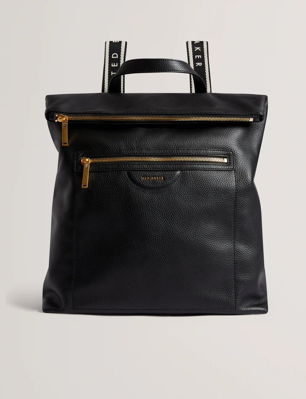 Ted Baker Essaya Pebbled Leather Fold Over Backpack | Black
