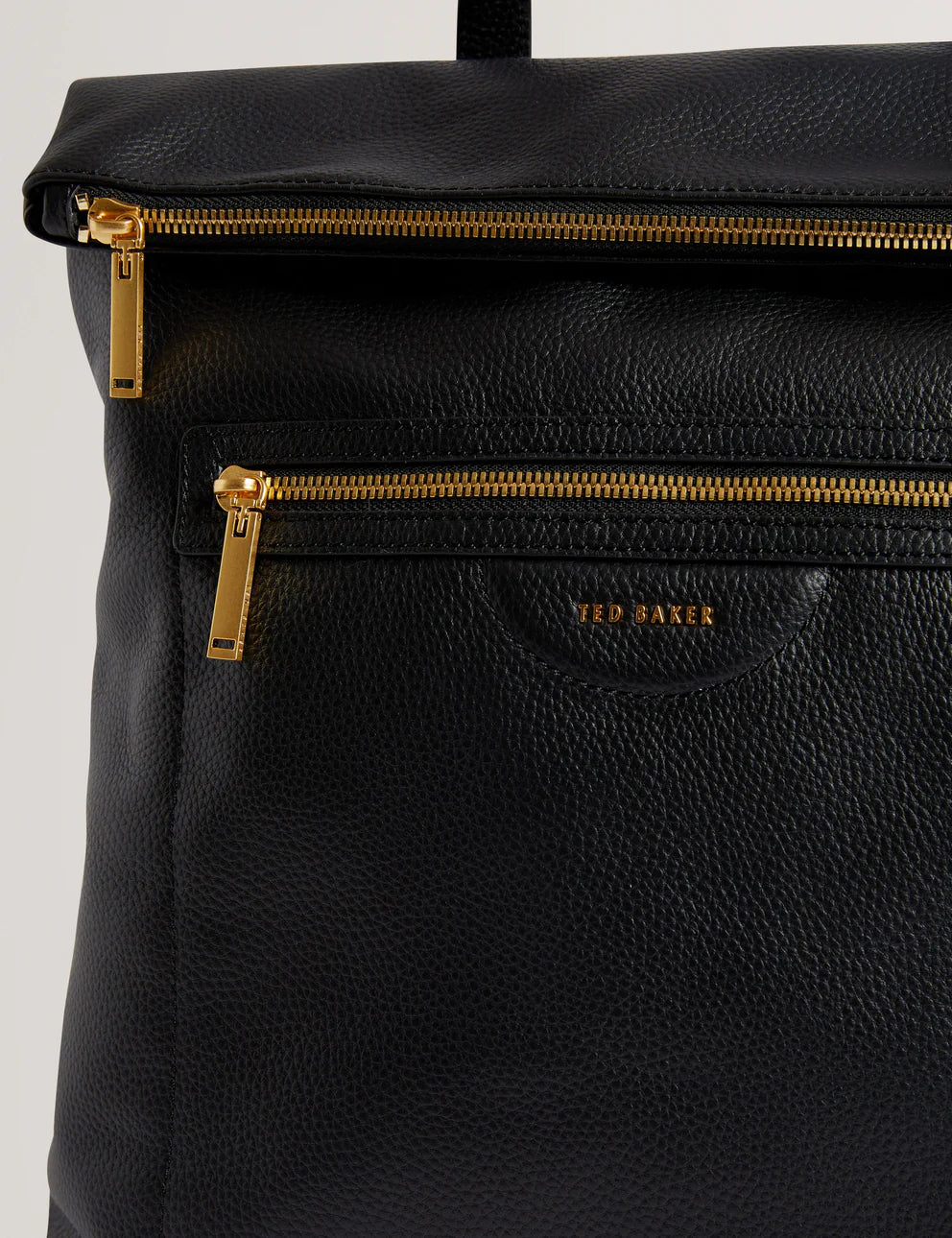 Ted Baker Essaya Pebbled Leather Fold Over Backpack | Black