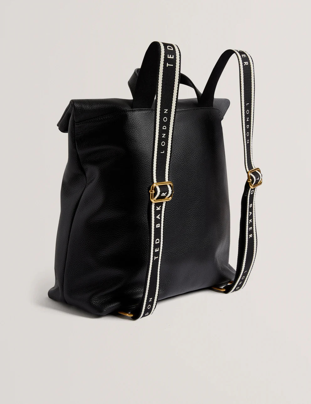 Ted Baker Essaya Pebbled Leather Fold Over Backpack | Black
