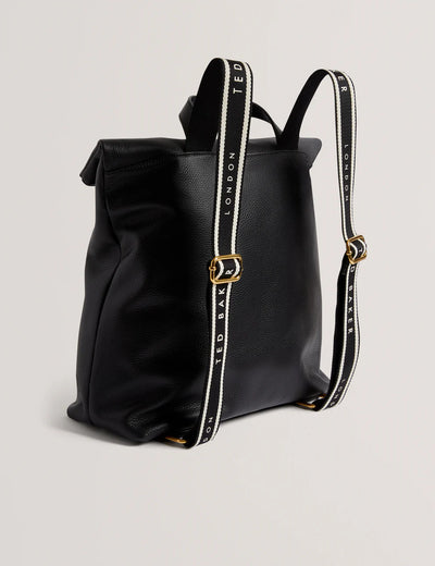 Ted Baker Essaya Pebbled Leather Fold Over Backpack | Black