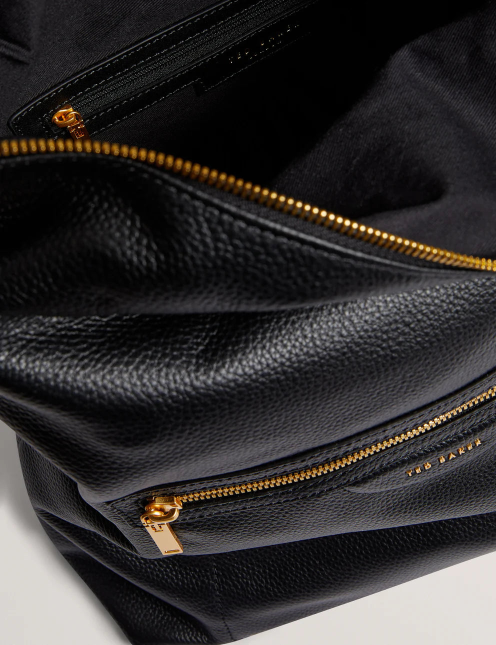 Ted Baker Essaya Pebbled Leather Fold Over Backpack | Black