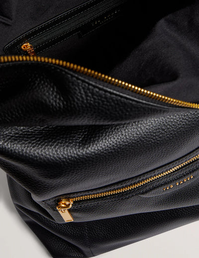 Ted Baker Essaya Pebbled Leather Fold Over Backpack | Black