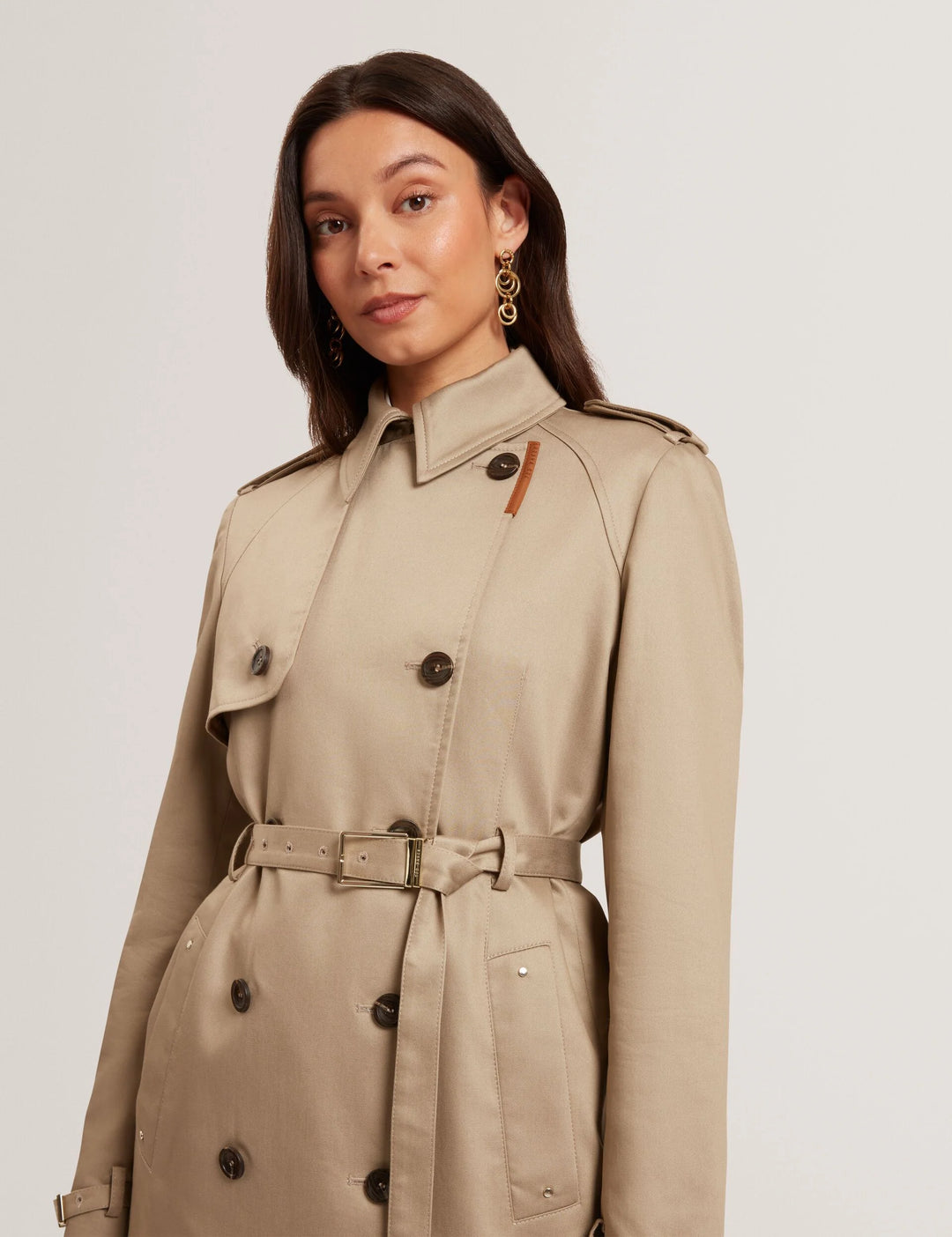 Ted Baker Arytha Cotton Twill Belted Trench Coat | Camel