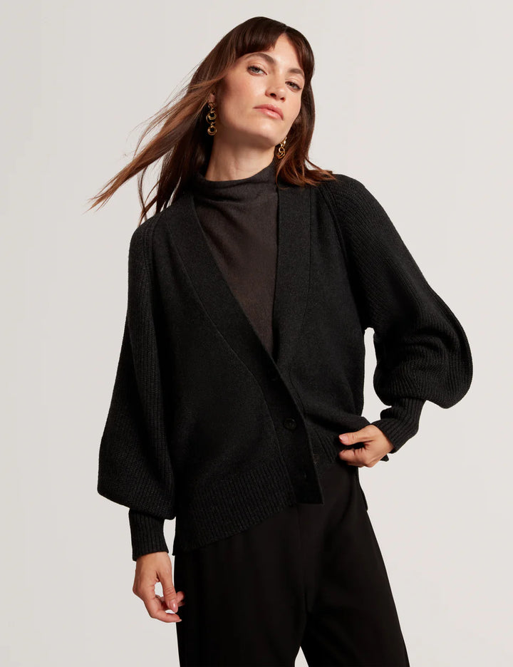 Ted Baker Mallee V Neck Boxy Fit Cardigan | Charcoal