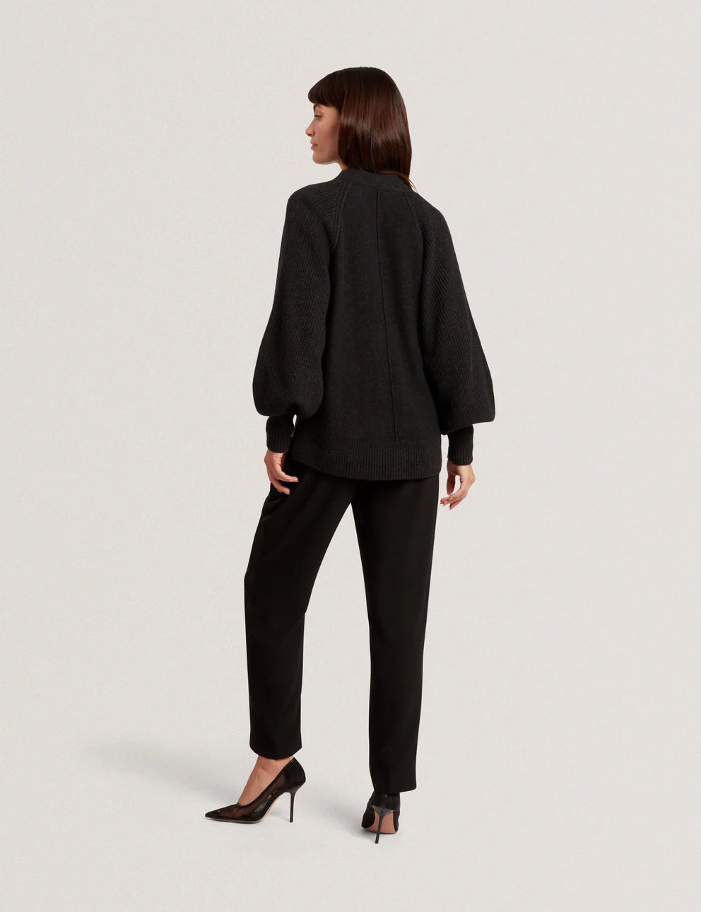 Ted Baker Mallee V Neck Boxy Fit Cardigan | Charcoal
