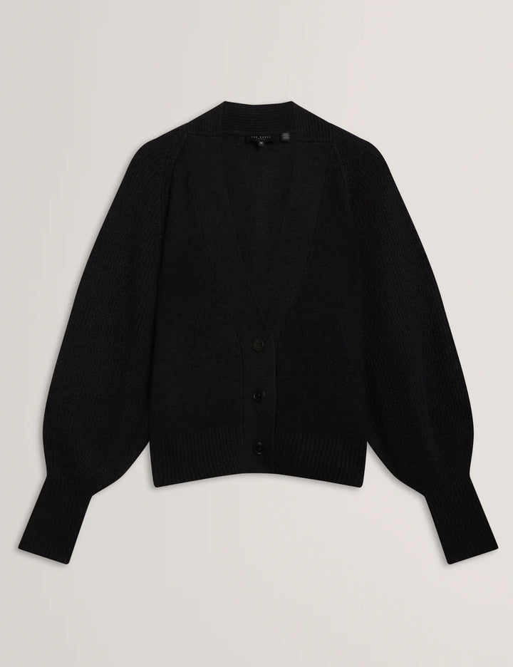 Ted Baker Mallee V Neck Boxy Fit Cardigan | Charcoal