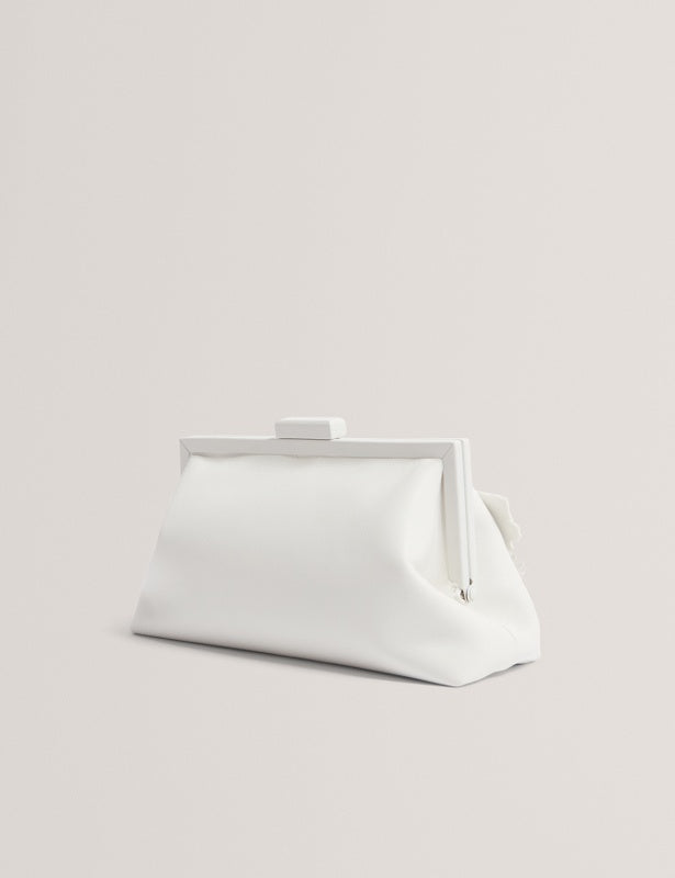 Ted Baker Fiorell Flower 3D Applique Clutch Bag | White