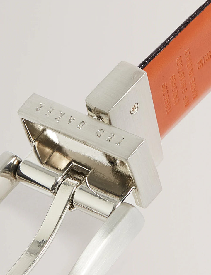 Ted Baker Reversible Polished Leather Belt | Black/Tan