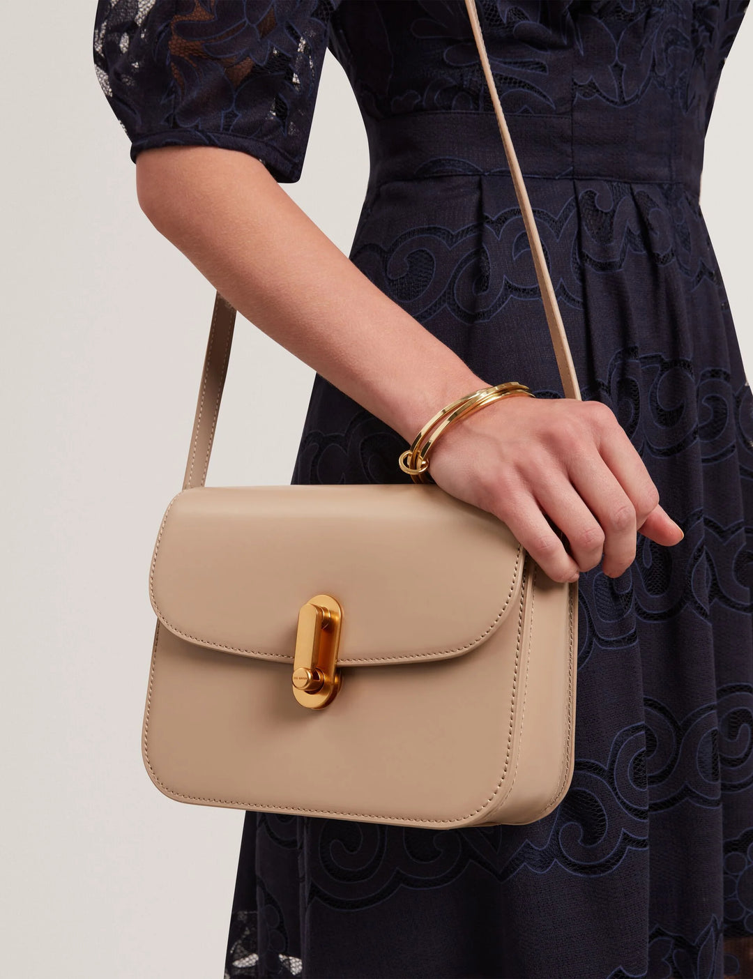 Ted Baker Kkayli Polished Leather Satchel Bag | Taupe