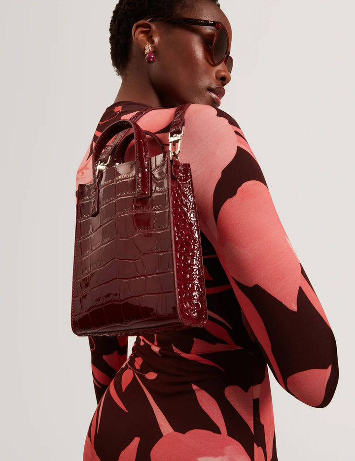 Ted Baker Wenissa Croc Effect Mini Icon Bag | Wine
