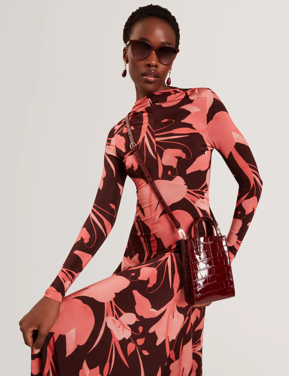Ted Baker Wenissa Croc Effect Mini Icon Bag | Wine