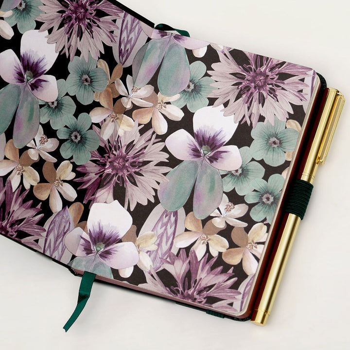 Ted Baker Petly Printed A6 Mini Notebook With Pen | Dark Green