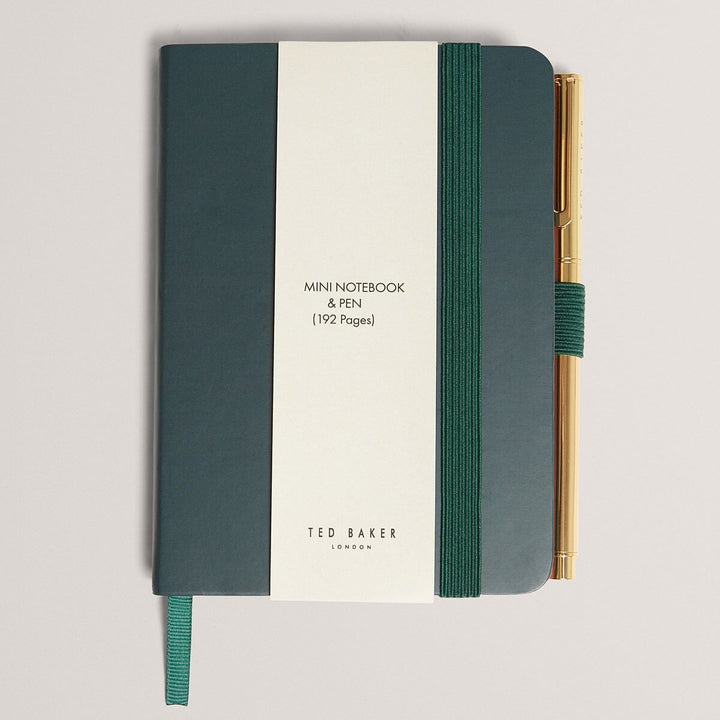 Ted Baker Petly Printed A6 Mini Notebook With Pen | Dark Green