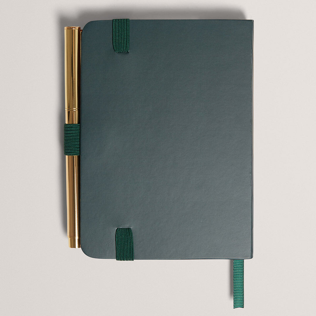 Ted Baker Petly Printed A6 Mini Notebook With Pen | Dark Green