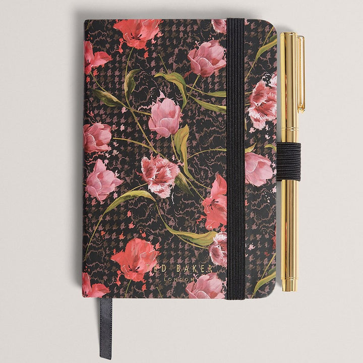 Ted Baker Tullsy Check A6 Mini Notebook With Pen | Black