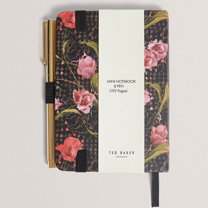Ted Baker Tullsy Check A6 Mini Notebook With Pen | Black