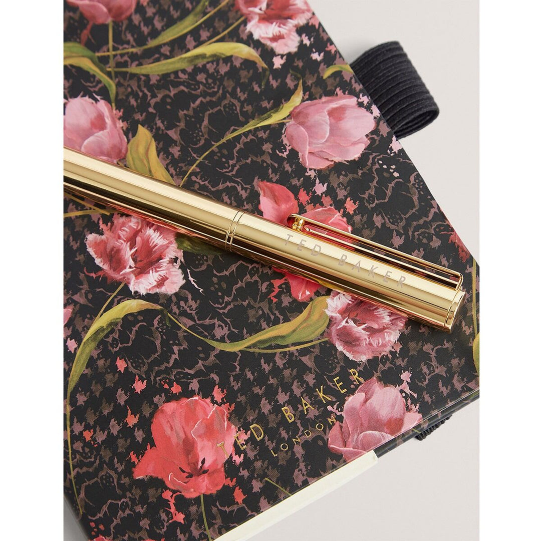 Ted Baker Tullsy Check A6 Mini Notebook With Pen | Black