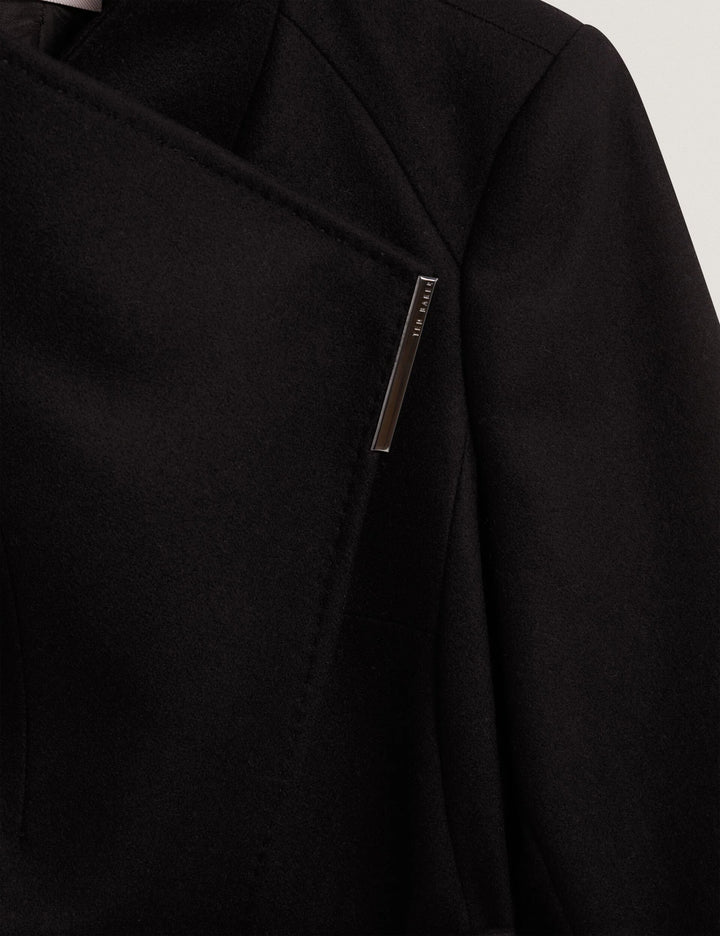 Ted Baker Rosess Short Belted Wool Wrap Coat | Black