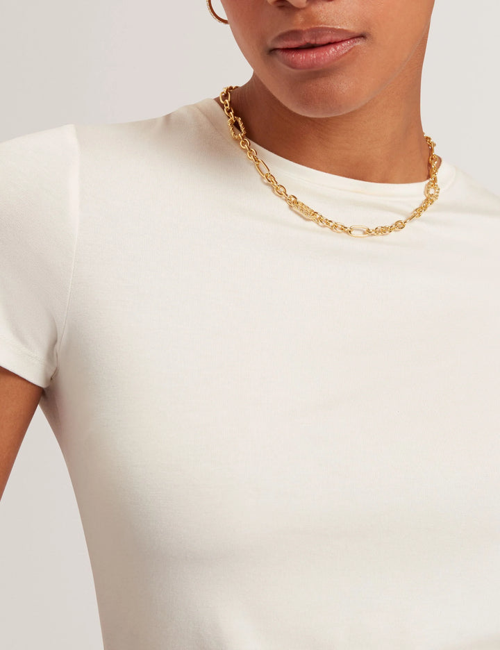 Ted Baker Soft Touch Fitted Short Sleeve T-Shirt | Ivory