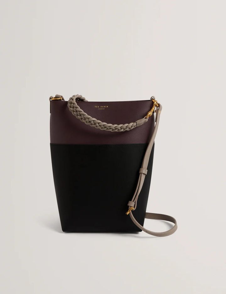 Ted Baker Wilna Woven Handle Colourblock Medium Bag  | Wine