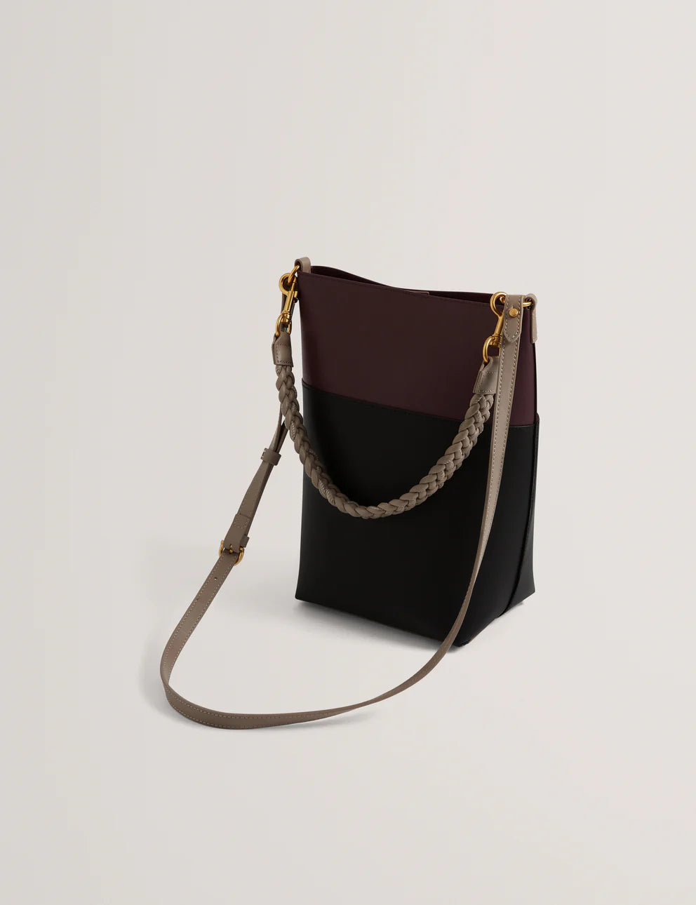 Ted Baker Wilna Woven Handle Colourblock Medium Bag  | Wine