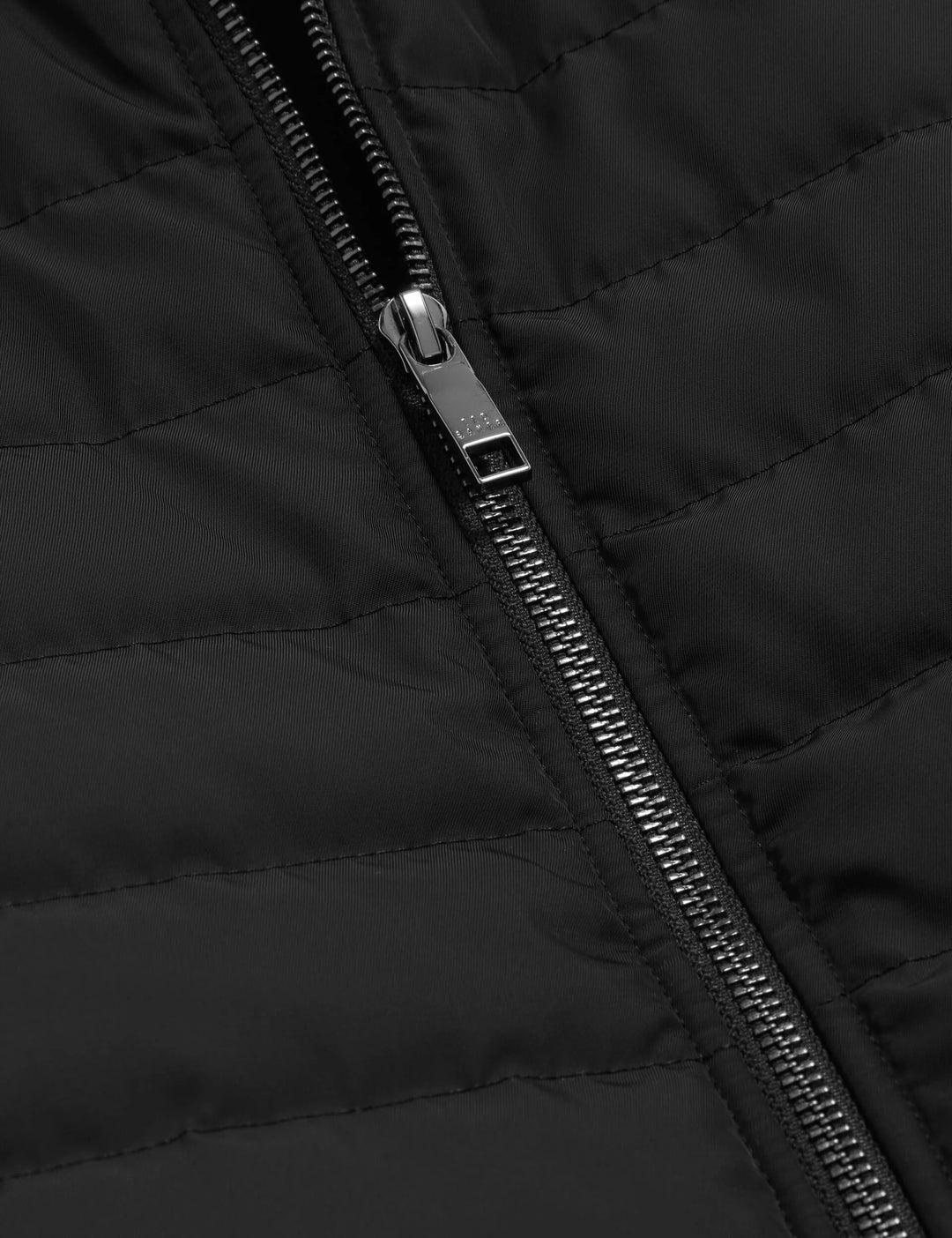 Ted Baker Quilted Front Funnel Neck Zip-Up Gilet | Black