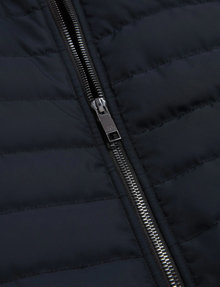 Ted Baker Quilted Front Funnel Neck Zip-Up Gilet | Navy