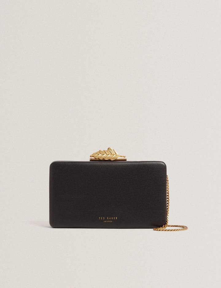 Ted Baker Lleaf Leaf Detail Clutch Bag | Black