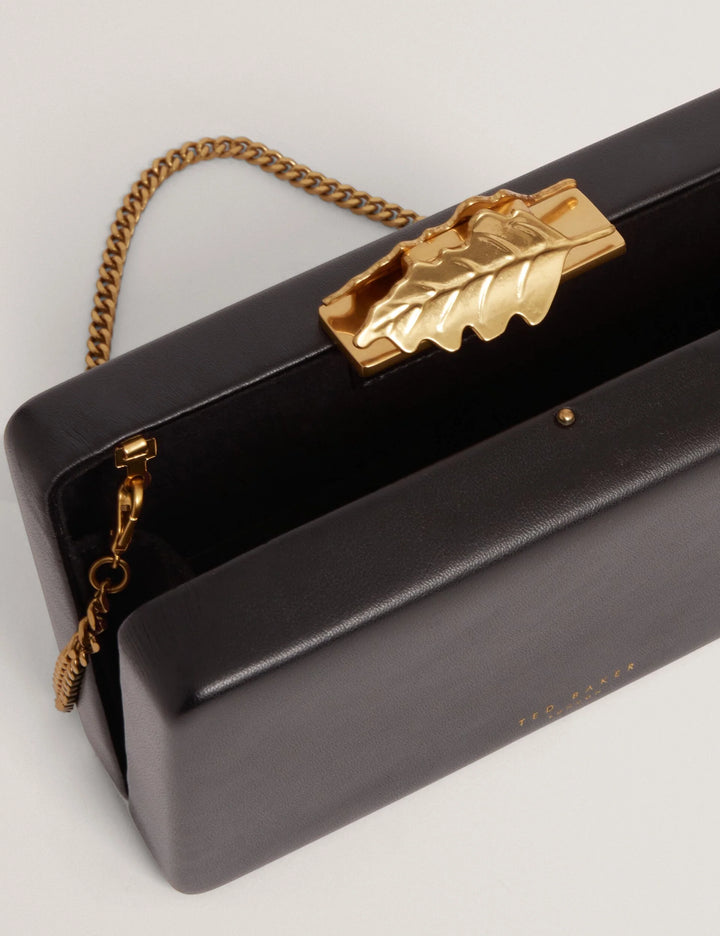 Ted Baker Lleaf Leaf Detail Clutch Bag | Black