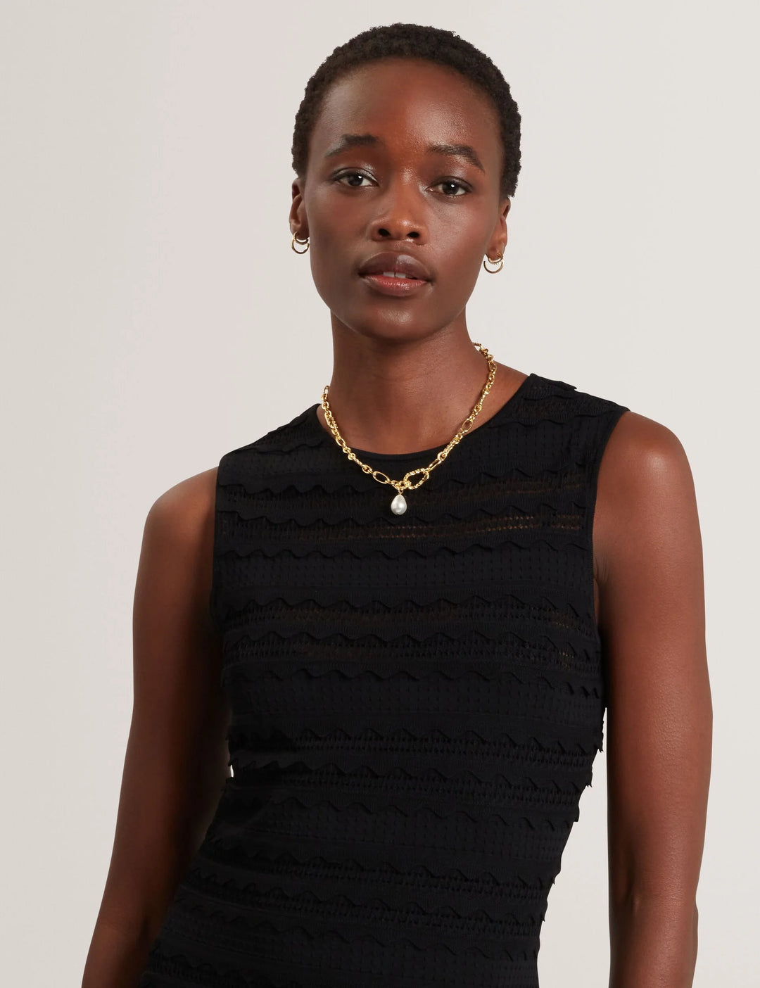 Ted Baker Avela Knitted Mini Dress With Frill Detail | Black – alternate view 7
