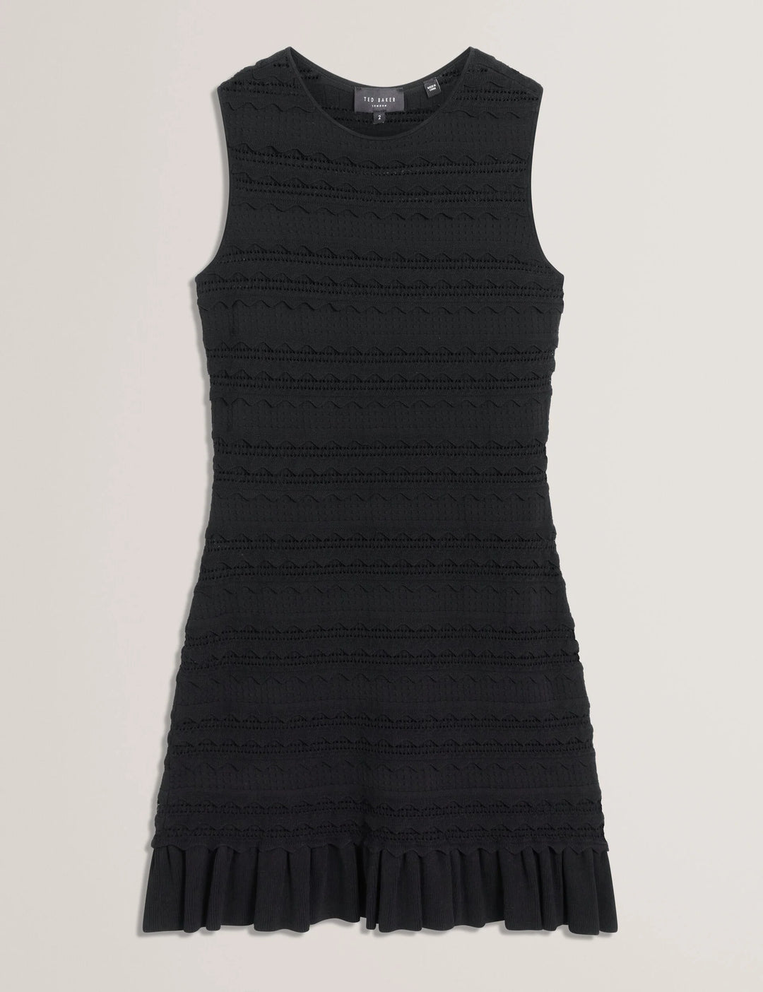 Ted Baker Avela Knitted Mini Dress With Frill Detail | Black – alternate view 4